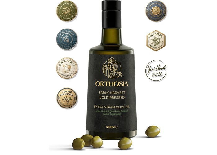 Premium Memecik Erken Hasat Soğuk Sıkım Natürel Sızma Zeytinyağı (500ml) - Orthosia