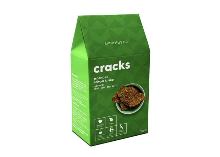 Ispanaklı Tohum Kraker Cracks (Glutensiz, 50gr) - Slimplus