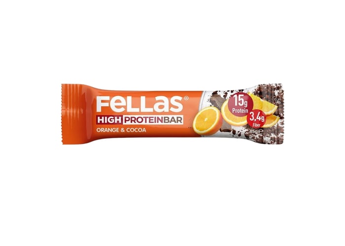 Portakal & Kakaolu Yüksek Protein Bar (45gr) - Fellas
