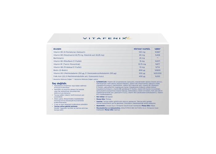 Aktif B Kompleks (30 bitkisel kapsül) - Vitafenix