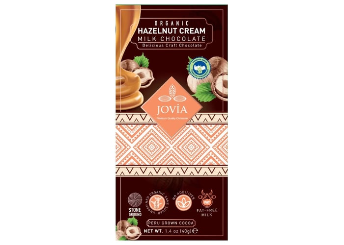 Organik Sütlü Çikolata (Fındık Kremalı, 3 adet x 40gr) - Jovia