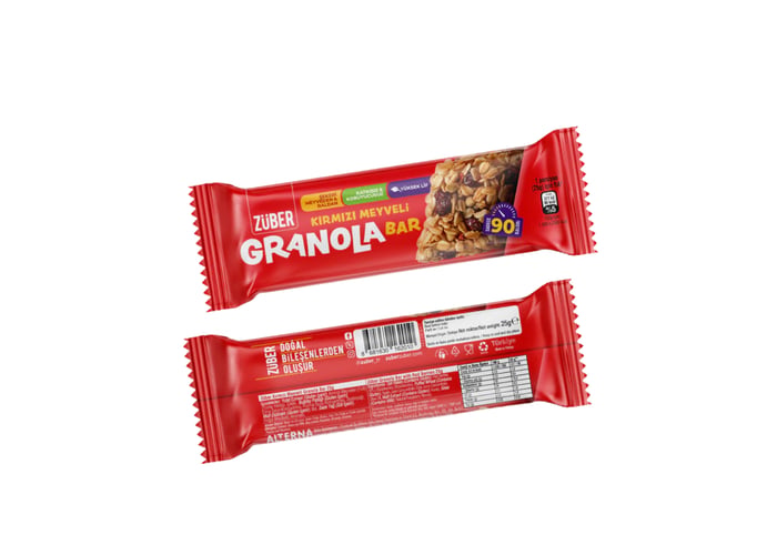 Kırmızı Meyveli Granola Bar (15 adet x 25gr) - Züber