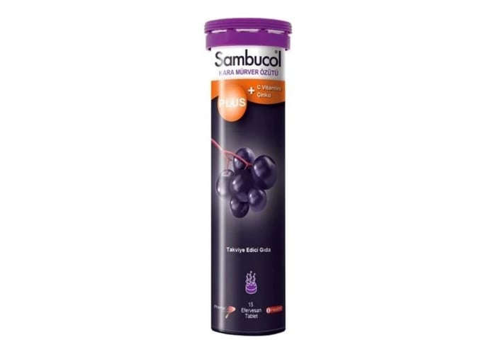 Plus Kara Mürver + C Vitamini Çinko Efervesan (15 tablet) - Sambucol