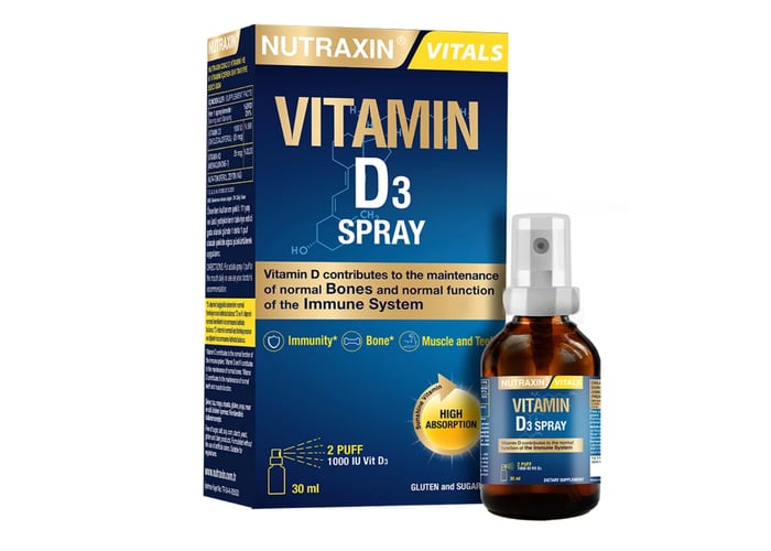 D3 Vitamini - Gıda Takviyesi Sprey (30ml) - Nutraxin