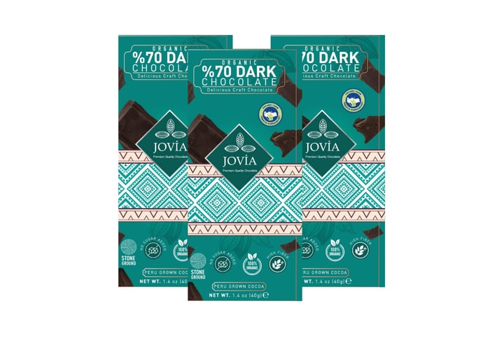 Jovia Organik %70 Bitter Çikolata Avantajlı Paket (Şekersiz, 3 adet x 40gr)