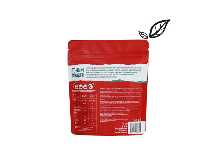 Domates ve Fesleğenli Tohum Kraker (12 adet x 40gr) - Munchey Food