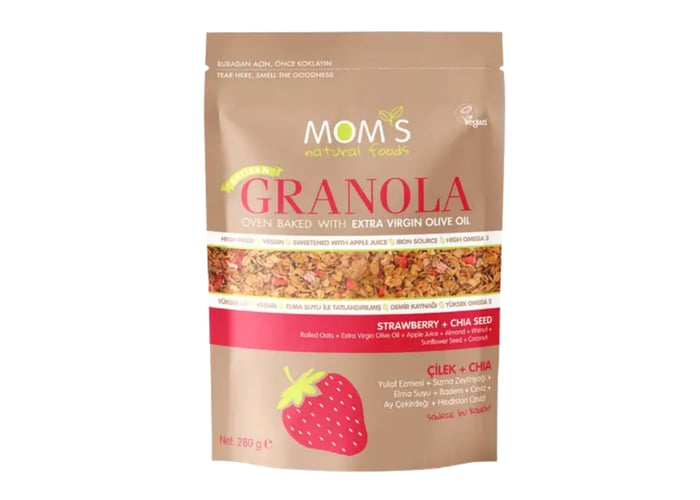 Çilekli & Chialı Granola (280gr) - Mom’s Natural