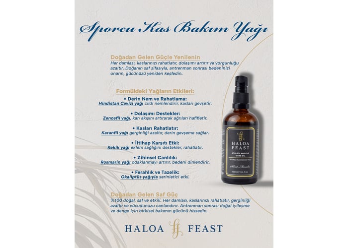 Sporcu Kas Bakım Yağı (100ml) - HALOA FEAST