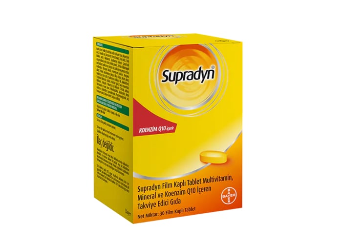 All Day Koenzim Q10, 13 Vitamin ve 9 Mineral İçeren Takviye Edici Gıda (30 tablet) - Supradyn