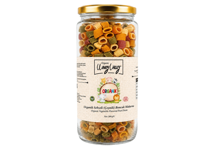 Organik Sebzeli Boncuk Makarna (Çeşnili, 280gr) - Organic Windy Valley