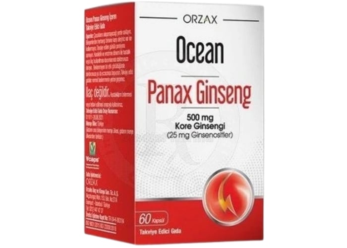 Orzax Ocean Panax Ginseng (60 kapsül, 500mg)