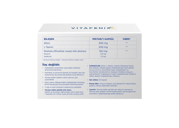 Rhodiolin Rodiola Kök Ekstresi İçeren Takviye Edici Gıda (40 kapsül) - Vitafenix