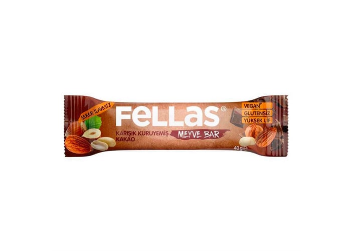 Karışık Kuruyemişli Kakaolu Meyve Bar (40gr) - Fellas