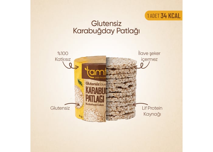 Glutensiz Karabuğday Patlağı (6 adet x 85gr) - TamFree