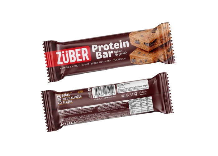 Kakao Parçacıklı Protein Bar (12 adet x 35gr) - Züber