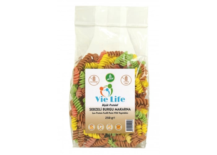 Proteini Azaltılmış Sebzeli Burgu Makarna (250gr) - Vie Life