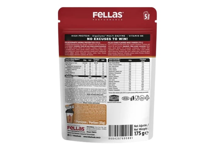 Kurabiye Aromalı Whey Protein Tozu (175gr) - Fellas