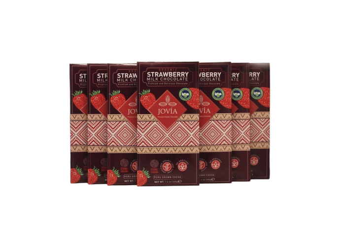 Jovia Organik Sütlü Çikolata (Çilekli, 7 adet x 40gr)