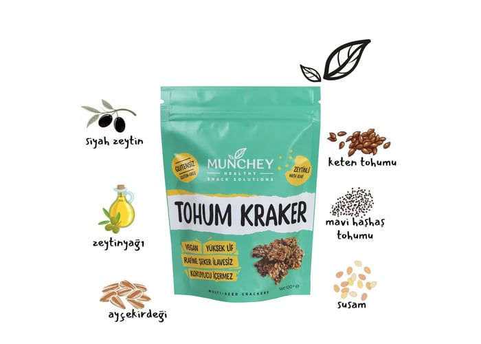 Zeytinli Tohum Kraker (6 adet x 100gr) - Munchey Food