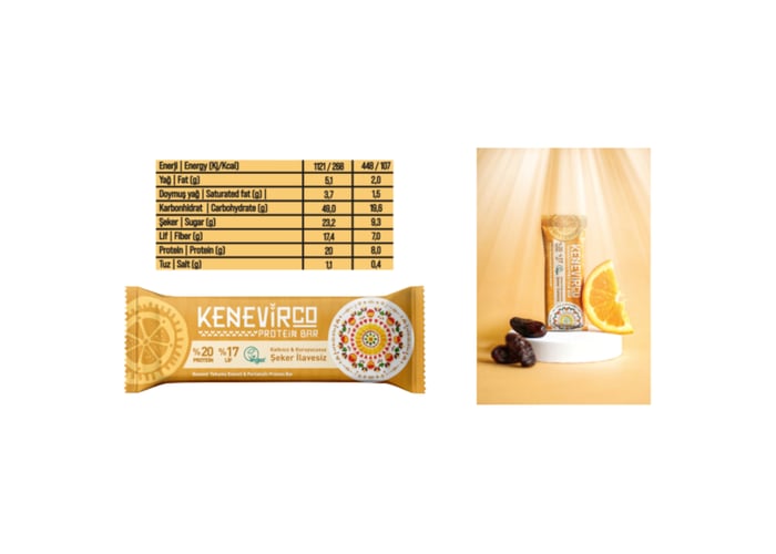 Portakallı Protein Bar (12 adet x 32gr) - Kenevirco