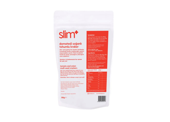 Domates ve Soğanlı Cracks Tohum Kraker (Glutensiz, 50gr) - Slimplus