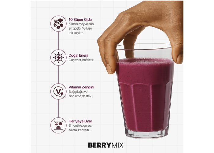 Berry Mix Orman Meyveli Toz Karışım (100gr) - Nustil