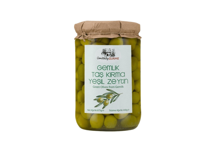 Gemlik Taş Kırma Yeşil Zeytin (440g) - Ümitköy Gurme