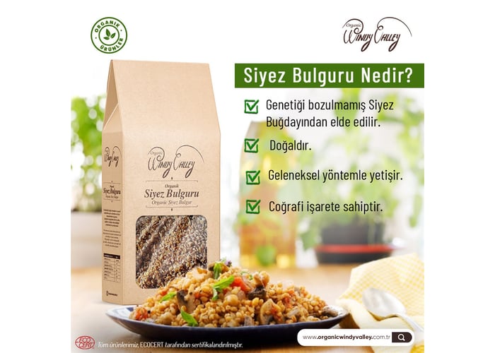 Organik Siyez Bulgur (500gr) - Organic Windy Valley