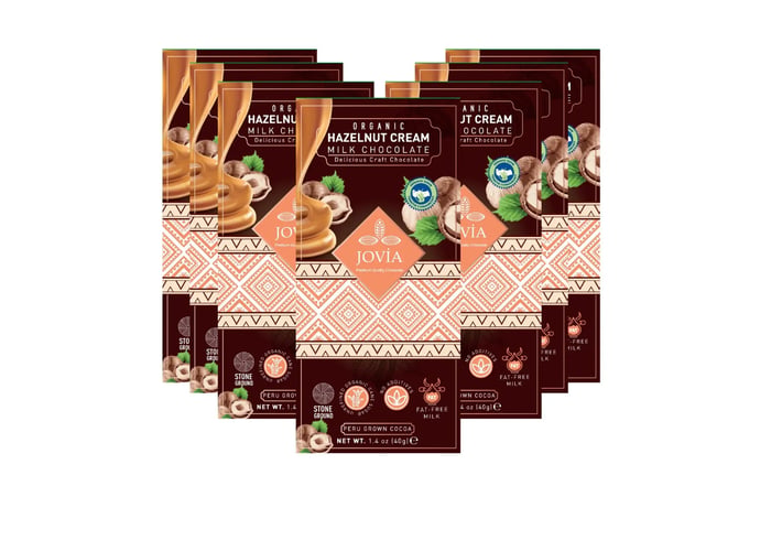 Jovia Organik Sütlü Çikolata (Fındık Kremalı, 7 adet x 40gr)