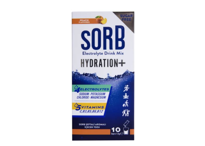 Electrolyte Drink Mix - Elektrolit, Vitamin ve Mineral Peach Sugar Free (10 saşe) - Sorb