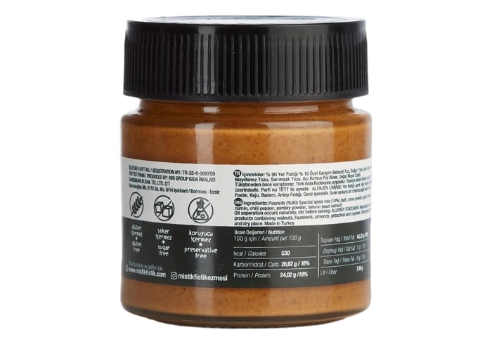 Acılı Baharatlı Fıstık Ezmesi (200gr, Zengin Baharat Çeşidi) - Mıstık Fıstık