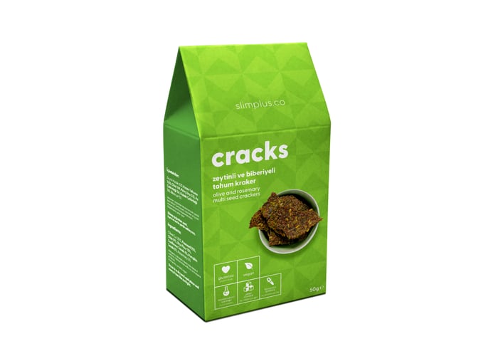 Zeytin Biberiyeli Cracks Tohum Kraker (Glutensiz, 50gr) - Slimplus