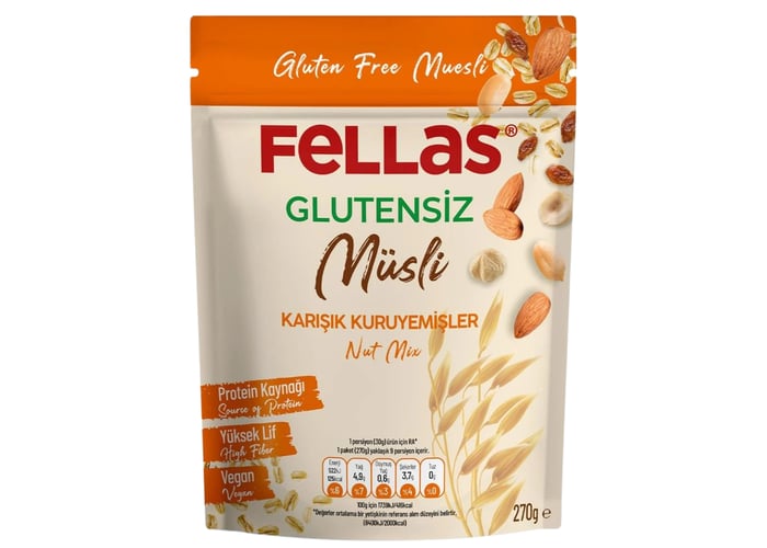 Karışık Kuruyemişli Müsli (Glutensiz, 270gr) - Fellas