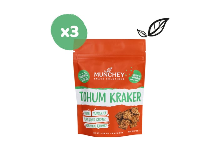 Soğan ve Sarımsak Tohum Kraker (3 adet x 100gr) - Munchey Food