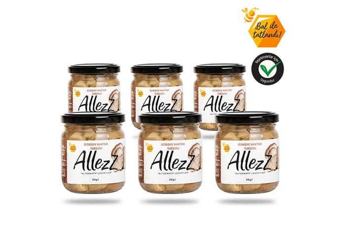 İstiridye Mantarı Turşusu (6 Adet x 210gr) - Allezz