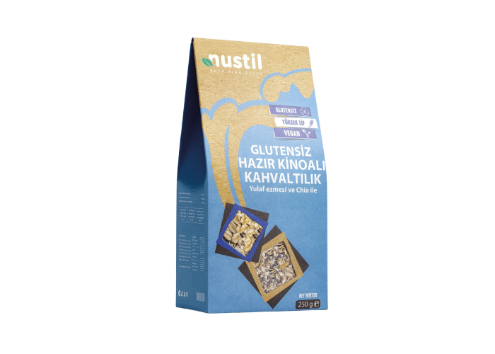 Glutensiz Hazır Kinoalı Kahvaltılık, Yulaf Ezmesi ve Chia (250gr) - Nustil