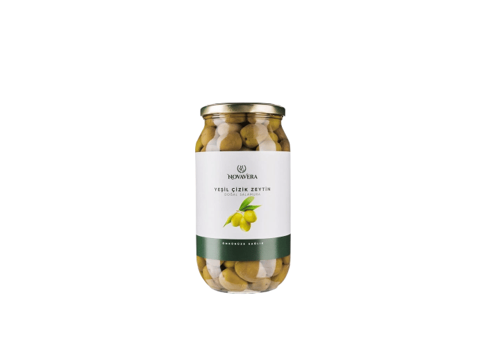 Yeşil Çizik Zeytin (Cam kavanoz, 650gr) - Novavera