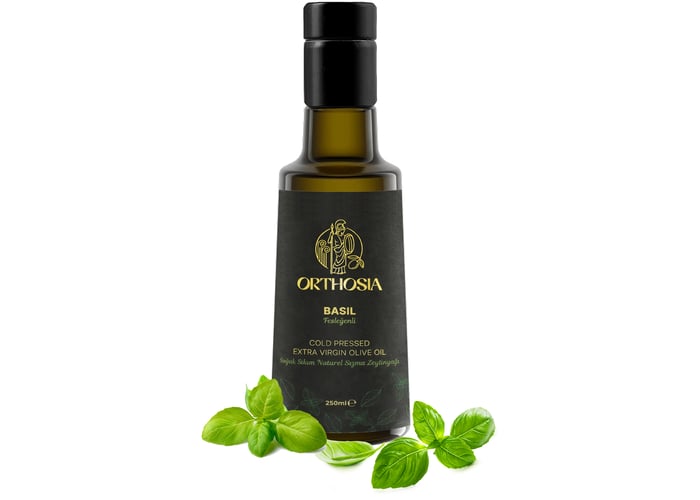 Orthosia Basil Fesleğen Çeşnili Soğuk Sıkım Natürel Sızma Zeytinyağı (250ml)