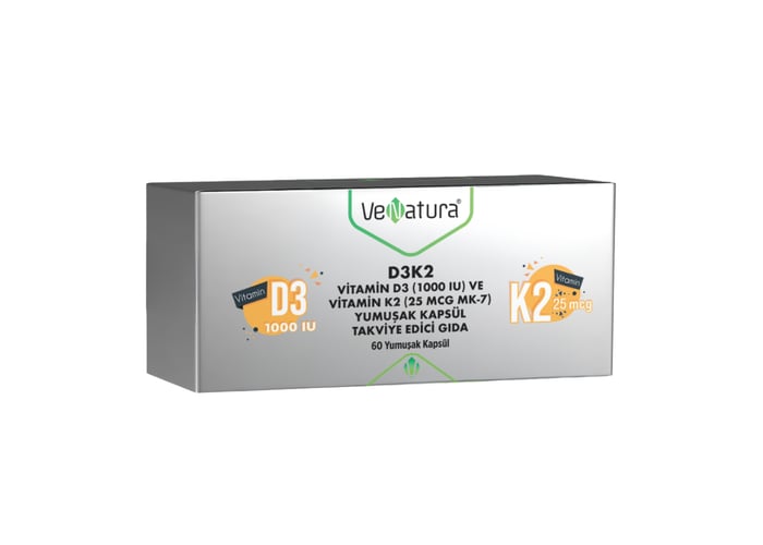 Vitamin D3K2 1000 IU (60 yumuşak kapsül) - Venatura