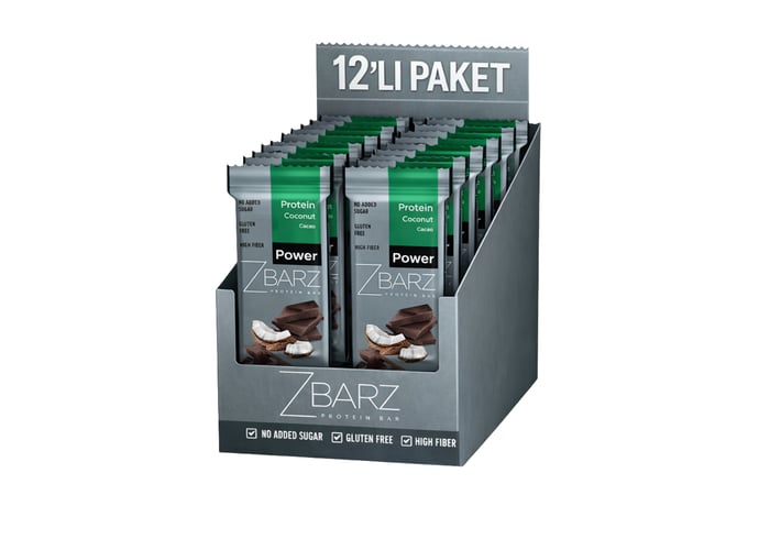 Hindistan Cevizli ve Kakaolu Protein Bar (12 adet x 35gr) - Zbarz