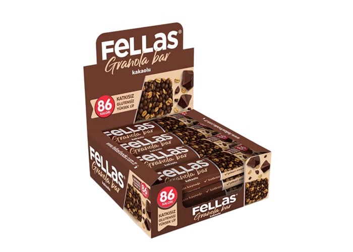 Kakaolu Granola Bar (12 adet x 23gr) - Fellas