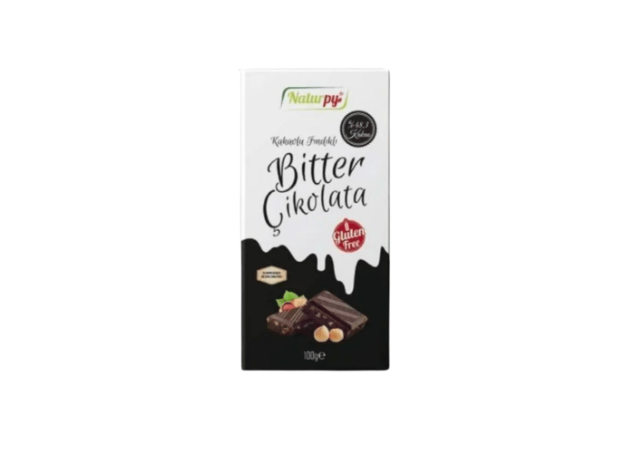 Fındıklı Bitter Çikolata (Glutensiz, 100gr) - Naturpy