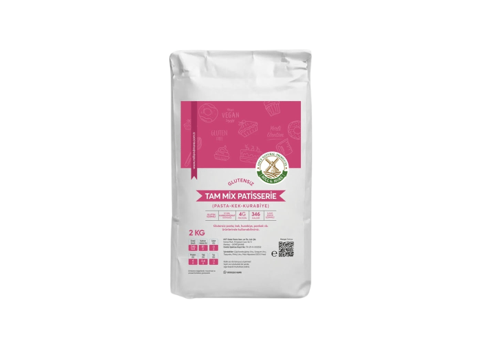 Tam Mix Patisserie Pasta, Kek, Kurabiye Unu Karışımı (Glutensiz, 2kg) - Mill & More