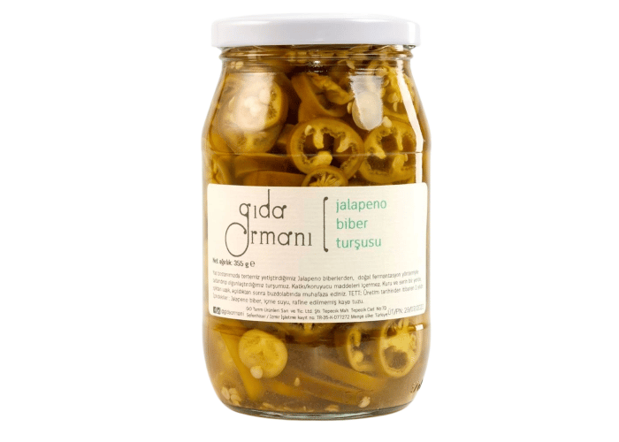 Jalapeno Biber Turşusu (Doğal Fermente, Dilimli, 355gr) - Gıda Ormanı