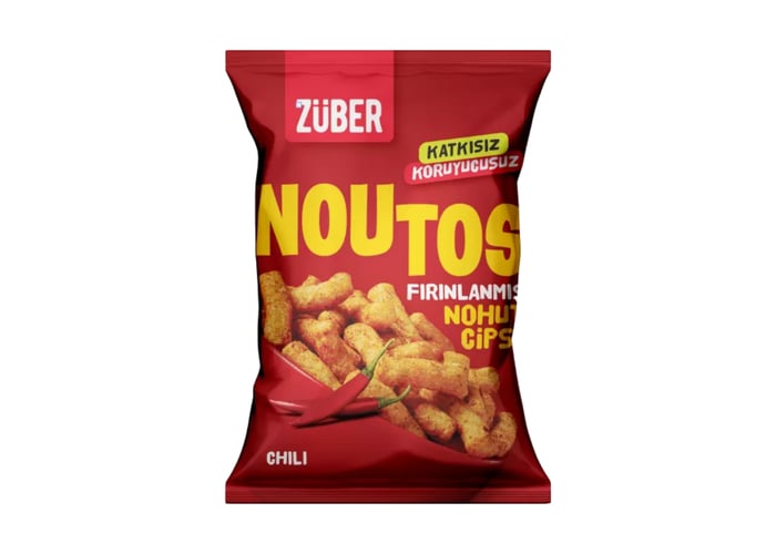 Noutos Chili Baharatlı Fırınlanmış Nohut Cipsi (55gr) - Züber