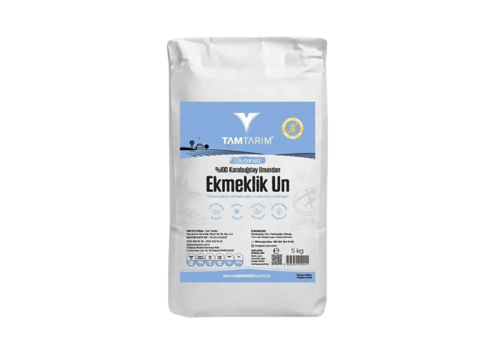 Glutensiz Ekmeklik Tam Çiğ Karabuğday Unu (5kg) - Tam Tarım