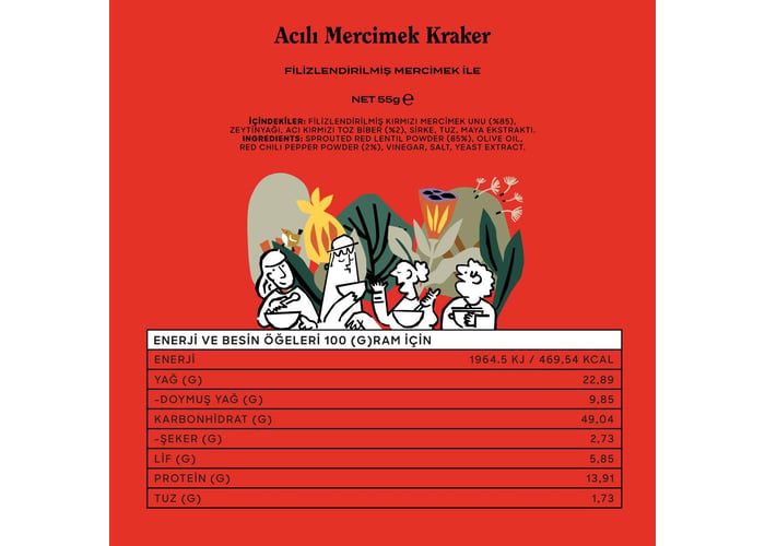 Acılı Mercimek Kraker (55gr) - The Good Wild