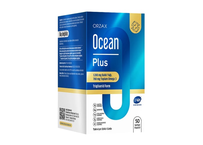 Ocean Plus Omega 3 Balık Yağı (50 Kapsül, 1200mg) - Orzax