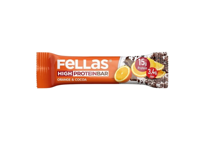 Portakal & Kakaolu Yüksek Protein Bar (12 adet x 45gr) - Fellas