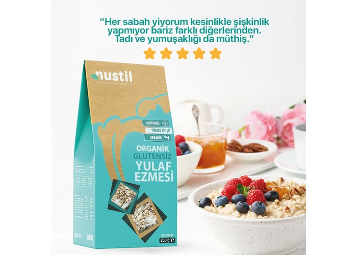 Organik Yulaf Ezmesi (Glutensiz, 250gr) - Nustil